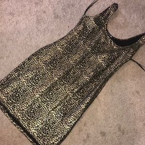 Gold Metallic Leopard Print Mini